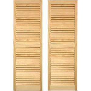   in. x 63 in. Louvered Shutters Pair Unfinished SHL63 