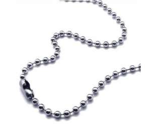 STAINLESS STEEL BEAD CHAIN NECKLACE 316L SOLID 2MM MENS  