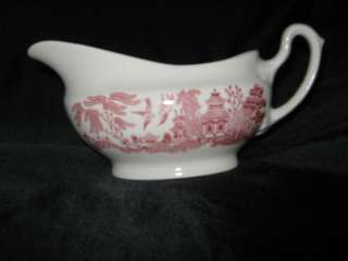 VINTAGE CHURCHILL PINK WILLOW   ROSA   GRAVY BOAT   NEW   MADE IN 