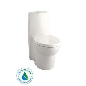  Saile 1 Piece High Efficiency Dual Flush Elongated Toilet in White K 