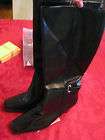 NATURALIZER Black Leather Lace Up Granny Boots 8 M Side Zipper  