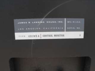 Vintage PAIR JBL 4311 WX A Studio Monitor Speakers A SERIES  
