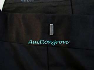 Gucci Tom Ford Black 100% wool pleated Tuxedo pants 56 R 38 NWT  