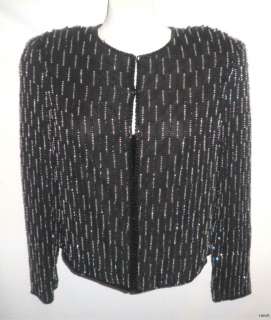   Sequins and Beaded Jacket, Size Petite Small with Hook & Eye Closures