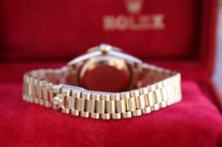 ROLEX LADIES 18K GOLD PRESIDENT MOP DIAMOND DIAL BEZEL  