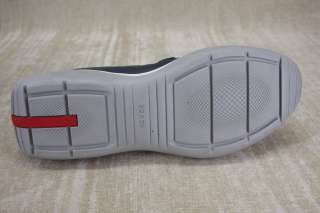 New Prada Eagle Leather Sneaker Logo size 9 PS 10 US $420 Mens Navy 