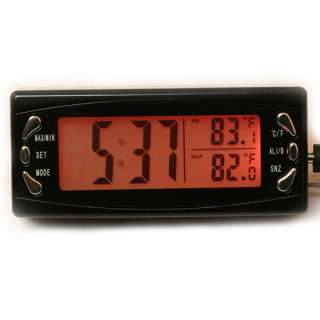 LCD Car outside and inside Auto Digital Clock Temperature Thermometer 
