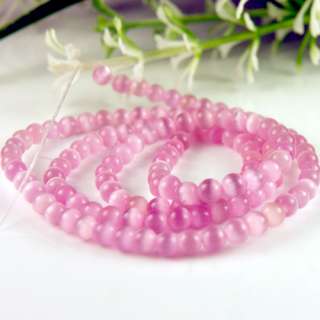 3mm Light Pink Cats Eye Round Glass Beads 15 Strand FS  