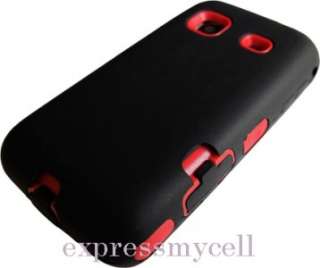 Screen +BLACK RED Impact Armor Case Cover Straight Talk SAMSUNG GALAXY 