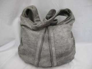 Alexander Wang Distressed Gray Leather Donna Hobo W/Nickel Hardware 