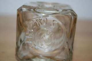 Sanford SMCo Antique Square Embossed Glass Ink Well Bottle Flared Lip 