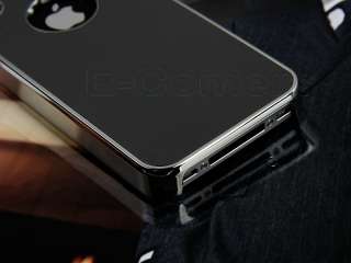 Black Luxury Premium Chrome Aluminum Hard Back Case Cover for iPhone 
