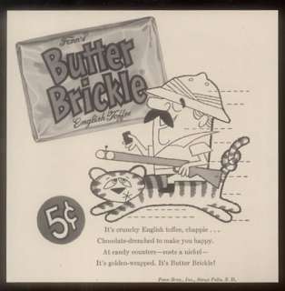 1957 Fenns Butter Brickle English Toffee candy ad  