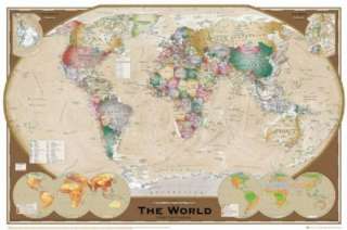 World Map  Triple Projection Latest Edition Large Tripel Poster