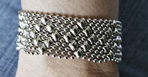 Sergio Gutierrez Liquid Metal by Sg Silver Mesh Cuff Bracelet B4 /4 