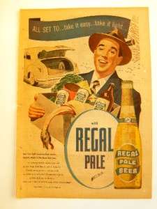 Nov 13, 1949   REGAL PALE BEER   Newspaper ad  