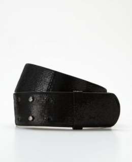 NWT NEW $58 Ann Taylor BLACK Leather Belt Sz S  