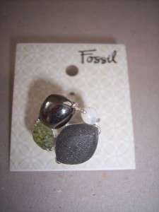 Fossil Brand 4 Semi Precious Stone Ring Size 7 JA14310407 $32  