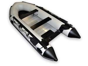 Seamax OCEAN380 GRAY Inflatable Boat, 12.5 FT Tender with Aluminum 