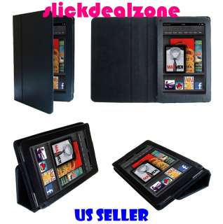   NEW PREMIUM BLACK PU LEATHER CASE COVER FOR  KINDLE FIRE  