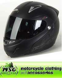 Nitro F347 VN Front Flip Motorcycle Helmet Satin Matt Black Small 