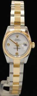   Gold & SS DateJust White Diamond Factory Dial 179173 Oyster  