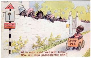 Early BLACK NEGRO FG LEWIN Dutch COMIC Postcard