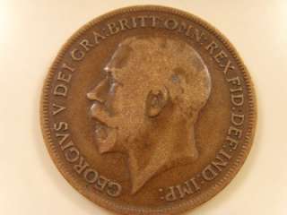 1917 ONE PENNY KING GEORGE V BRITISH COIN LOWER GRADE  