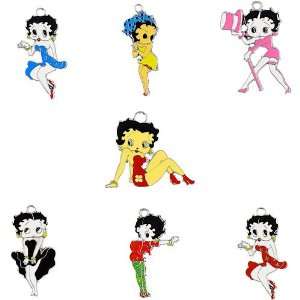  12X DIY Jewelry Making Assorted Betty Boop enamel charms 