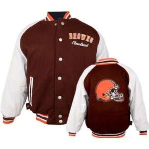   Browns Youth Wool Faux Leather Varsity Jacket
