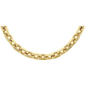  14K Gold Solid Link Chain Necklace or Bracelet, 7.7mm wide 