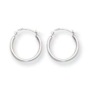  14k White Gold Hoop Earrings   JewelryWeb Jewelry