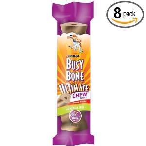 Busy Bone Ultimate Chew Treat for Medium Dogs, 8 Ounce Bags (Pack of 8 