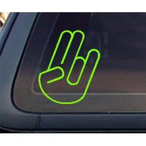  Shocker Hand Sign Car Decal / Sticker   Lime Green 