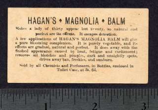 1800s Pimple CURE Hagans Magnolia Balm Beauty ad CARD  