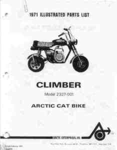 1971 Arctic Cat Snowmobile Parts List Pages  