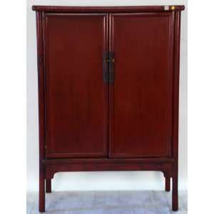  RB1019X Antique Chinese Red Lacquered 2  Door Cabinet, circa 1850 