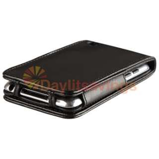 Premium Black Leather Case Skin Cover+Headset+SG For iPod Touch 4 4G 