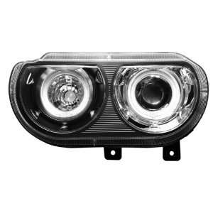 2008 2010 Dodge Challenger Projector Headlights Dual Halo Black Clear 