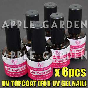 6x UV TOPCOAT Acrylic Nail Art Gel Top Coat Polish 149F  