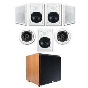 Wall/Ceiling Speaker System (HT 57) w/Cherry 10 Powered Home Theater 