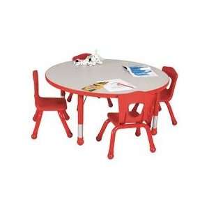  48 Round Table With Adjustable Legs Fire Engine Red