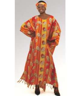   Colors African Masks Caftan Kaftan with Matching Headwrap Clothing