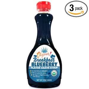 Sohgave Flavor Agave Syrup, Breakfast Blueberry, 17 Ounce Bottles 