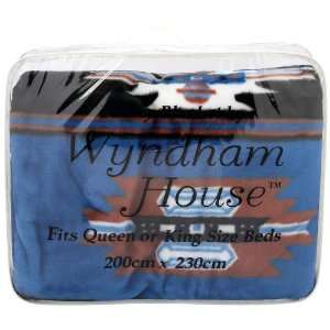  Wyndham House Blue Native American Print Blanket