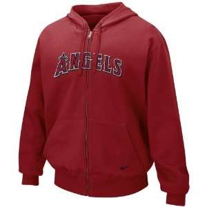 Nike Los Angeles Angels of Anaheim Red Tackle Twill Full Zip Hoody 