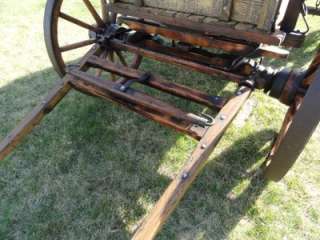 Antique Covered Horse Drawn Chuck Wagon The BAIN Wood Wheels Usable 