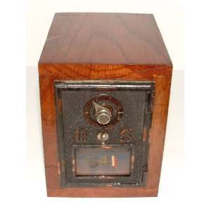  Antique PO Box Front Dial Combination Storage Safe 