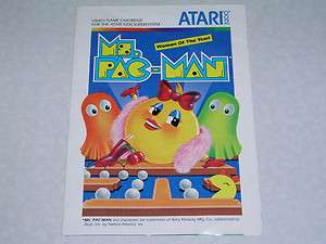 Ms. Pac Man manual  good shape  Atari 5200  