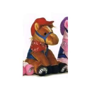   Plush Bay Horse Stuffed Pony With Western Outfit By Aurora Toys